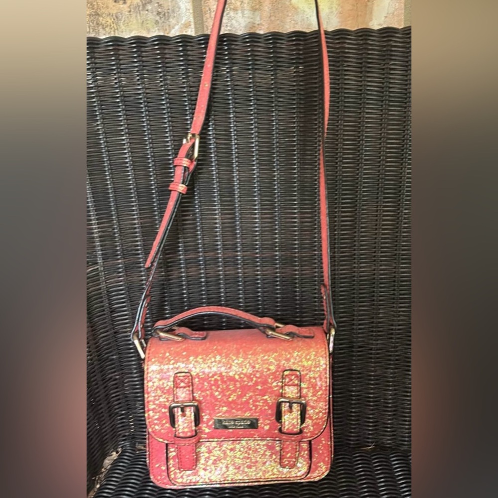kate spade Coral Glitter Satchel with Gold Hardware - Picture 4 of 4